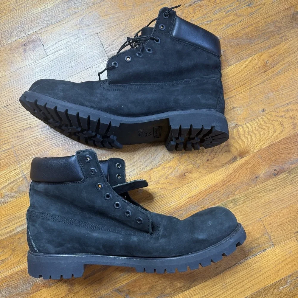 Timberland Boots Mens Sz 15 M 10073 Black Leather Primaloft 400 Gram Water Proof